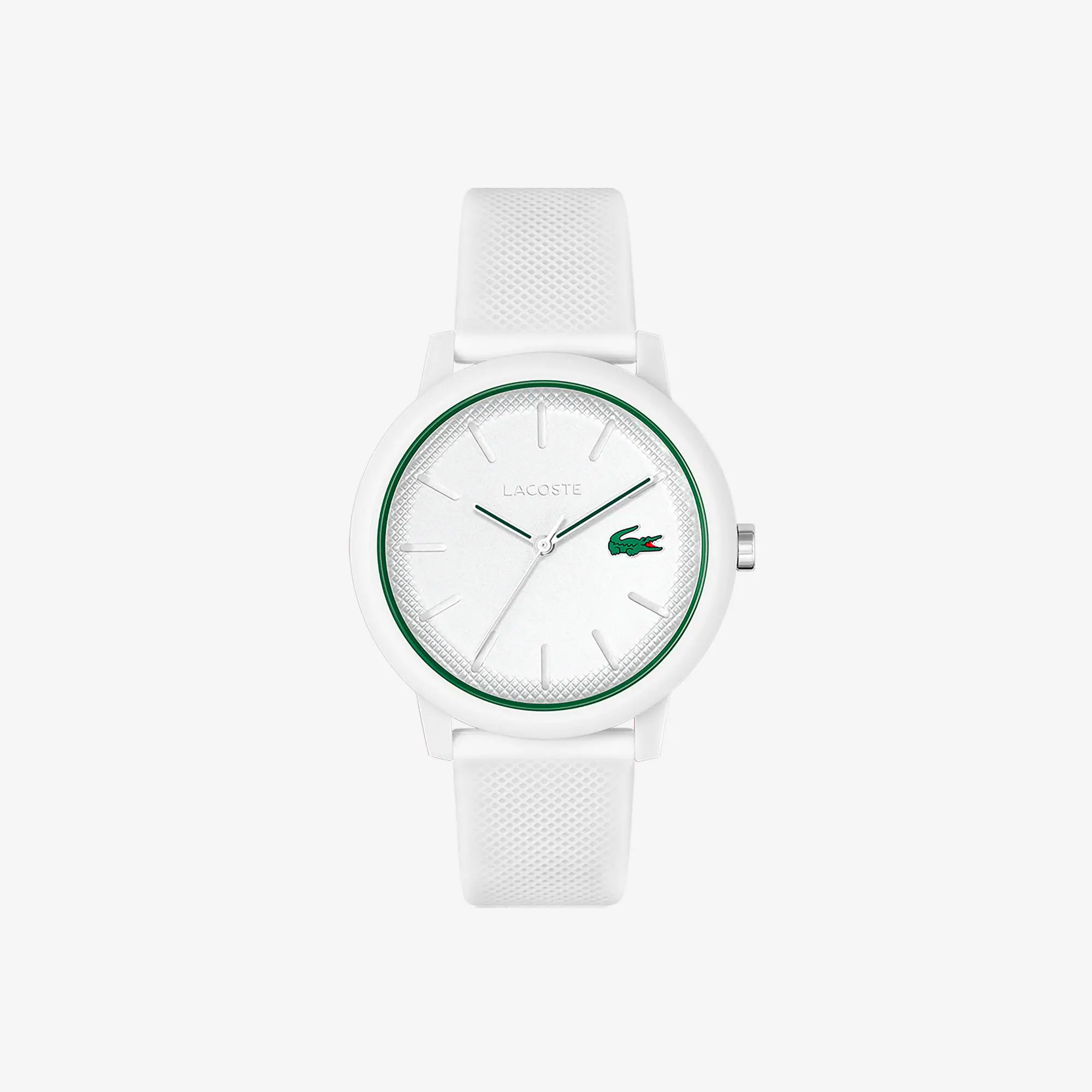Lacoste Men’s Lacoste.12.12 White Silicone Strap Watch. 1