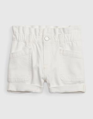 Toddler Just Like Mom Denim Shorts with Washwell white