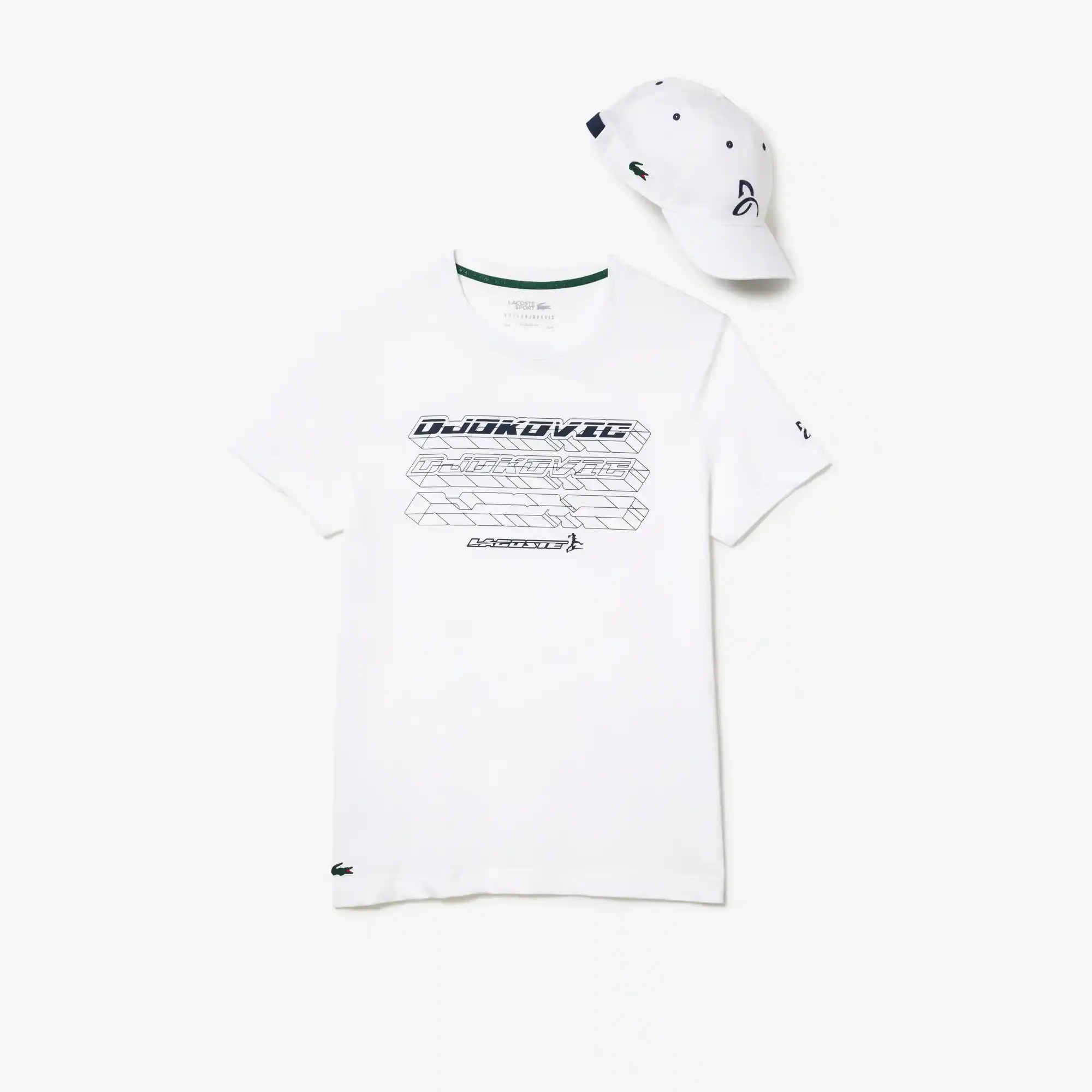 Lacoste Men’s Lacoste Tennis x Novak Djokovic Regular Fit T-Shirt and Cap Pack. 2