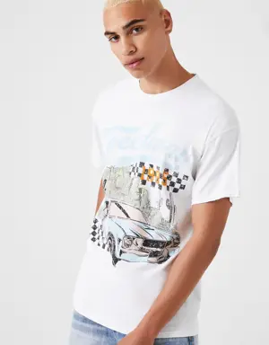 Forever 21 Speedway Graphic Tee White/Multi