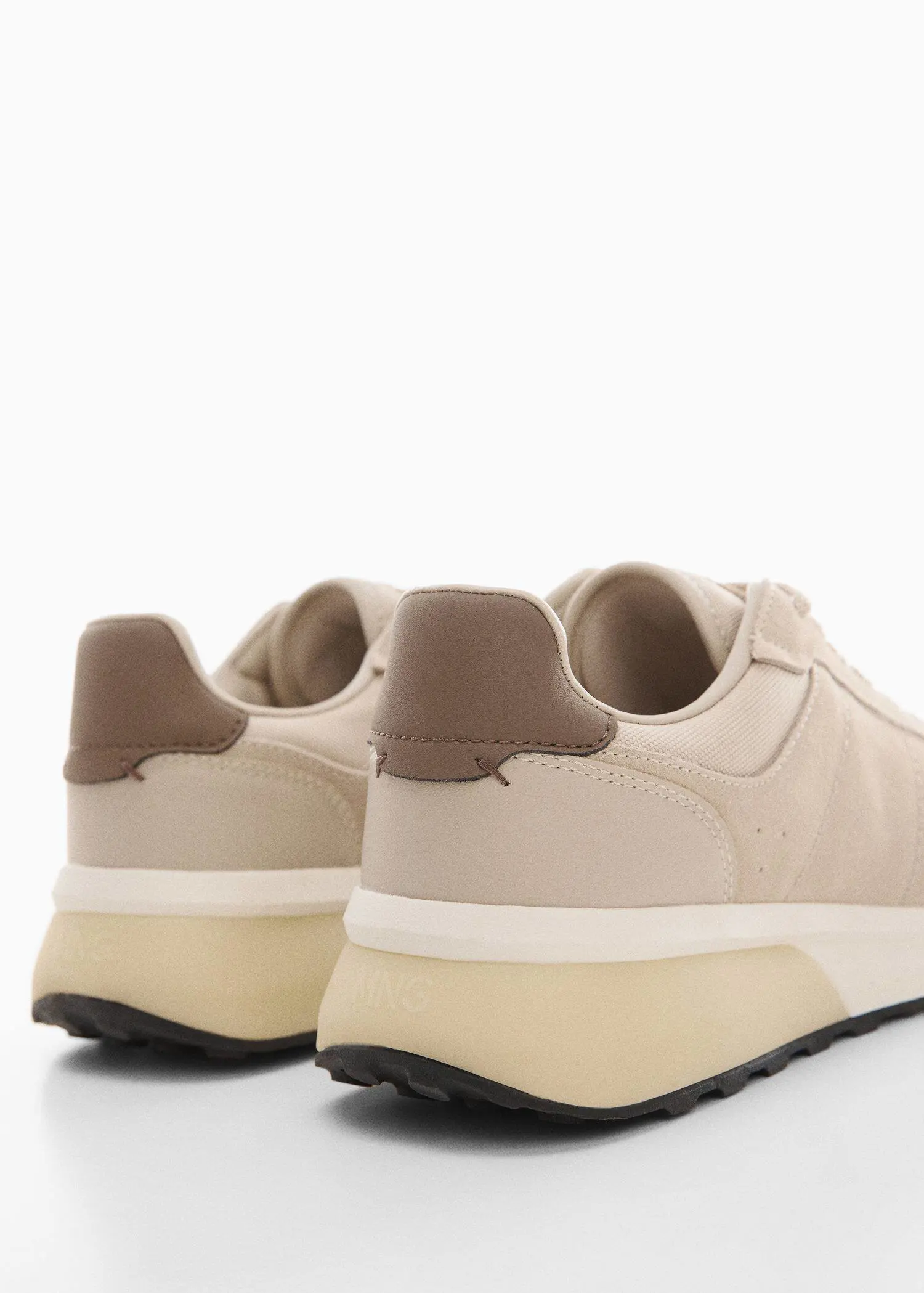 Mango Leather mixed sneakers. 3