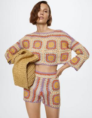 Pull-over crochet coton