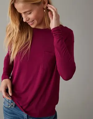 Soft & Sexy Long-Sleeve Pocket Tee