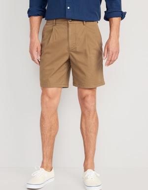 Old Navy Slim Built-In Flex Ultimate Chino Pleated Shorts -- 7-inch inseam brown