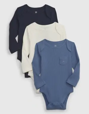 Gap Baby First Favorites TinyRib Bodysuit (3-Pack) blue