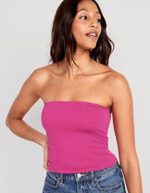 Cropped Tube Top for Women pink