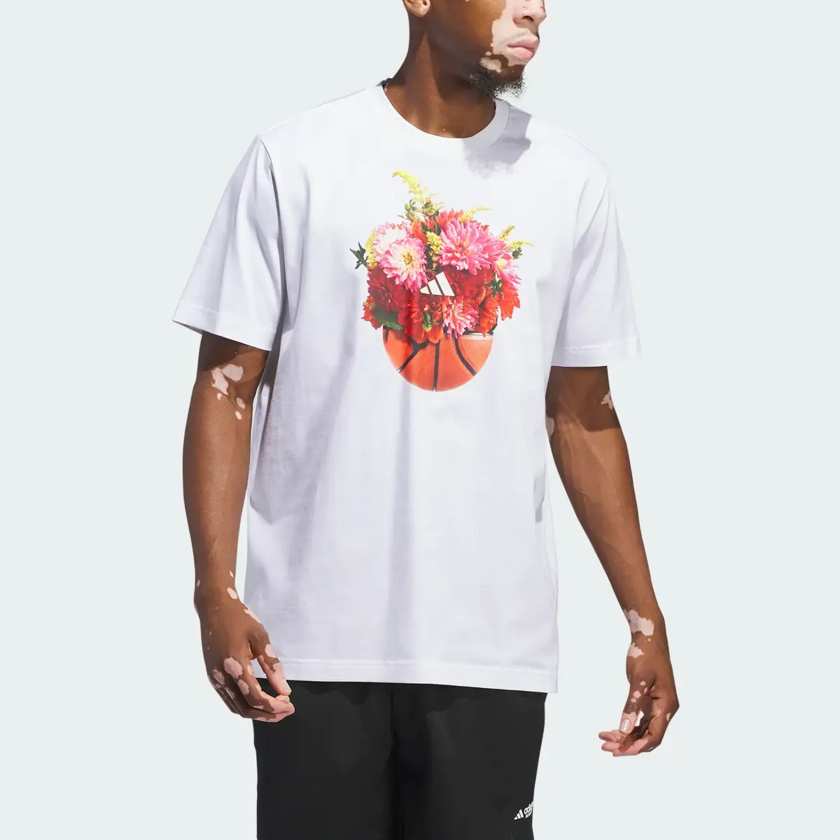 Adidas Floral Hoops Graphic Tee. 1