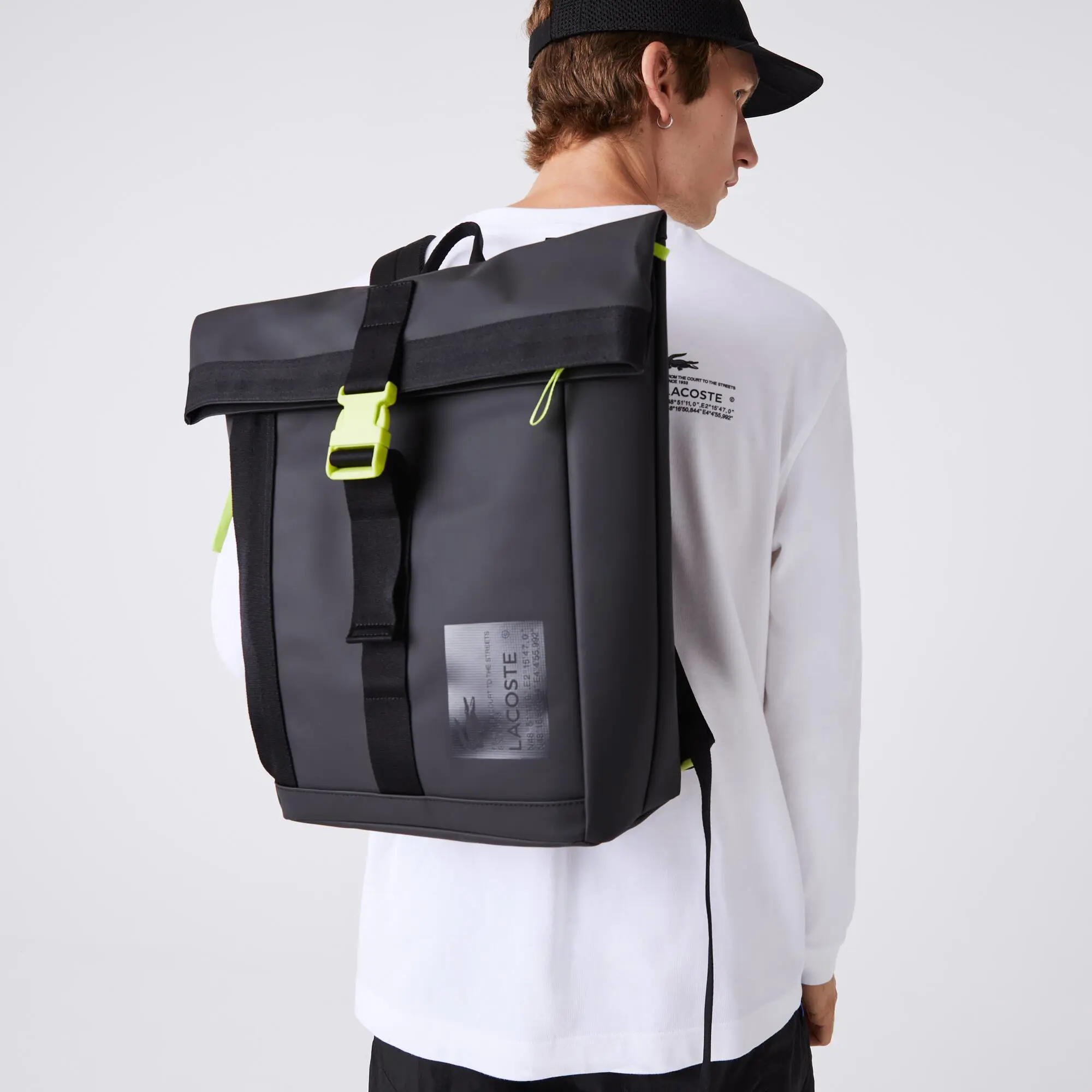 Lacoste Men's Lacoste Signature Print Water-Repellent Backpack. 1