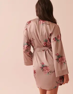 Maxi Lenght Satin Kimono