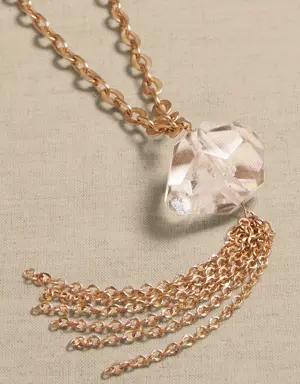 Grand Crystal Tassel Necklace &#124 Aureus + Argent clear