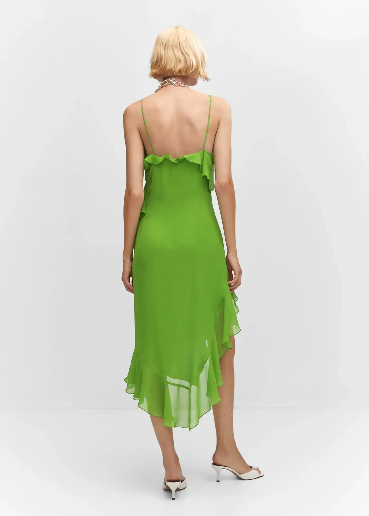 Mango Asymmetric ruffled dress. 3