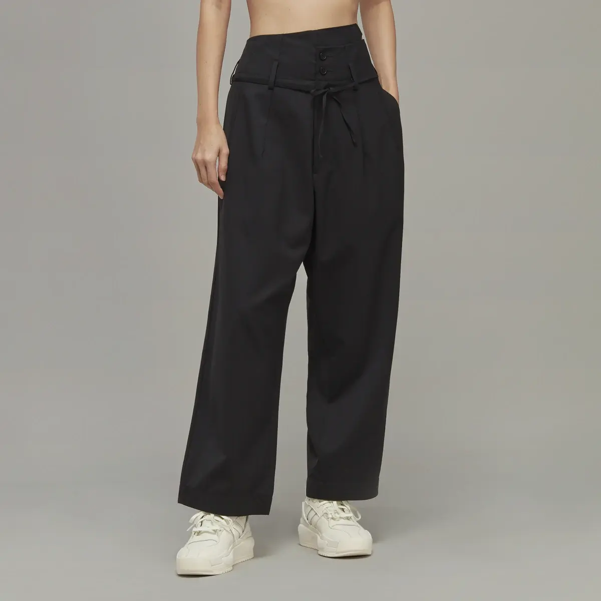 Adidas Y-3 Refined Wool Wide-Leg Pants. 1