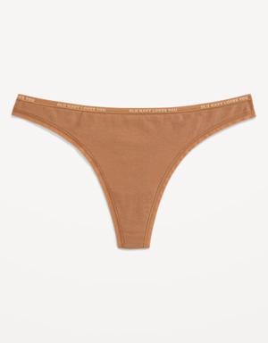 Low-Rise Logo Graphic Thong Underwear brown