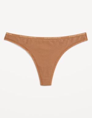 Old Navy Low-Rise Logo Graphic Thong Underwear brown