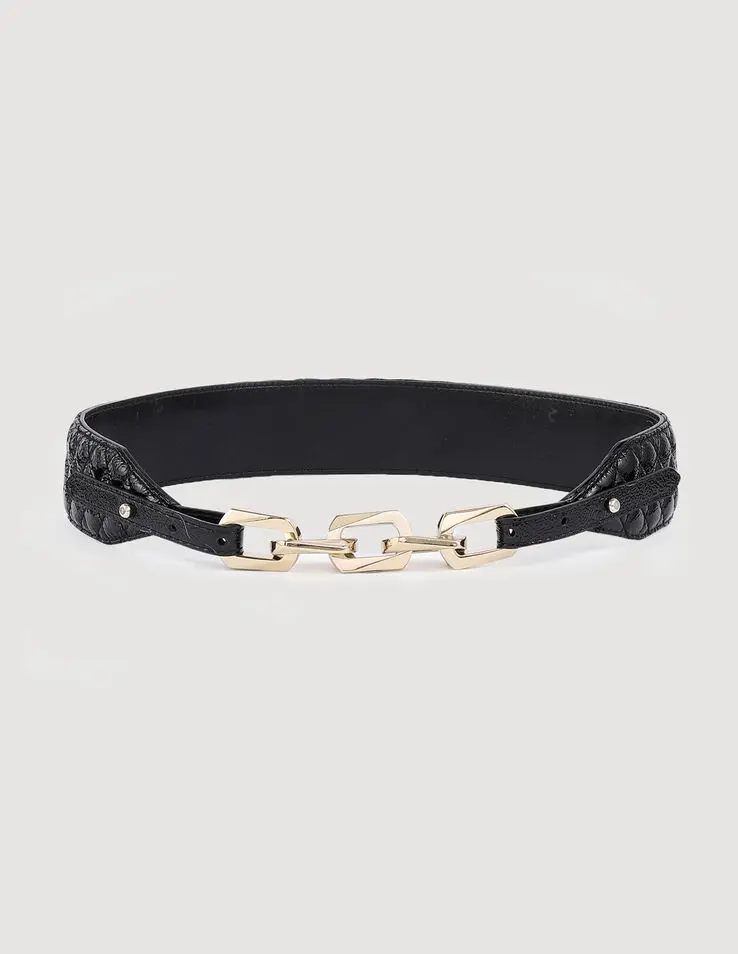 Sandro Patent leather and link belt. 1