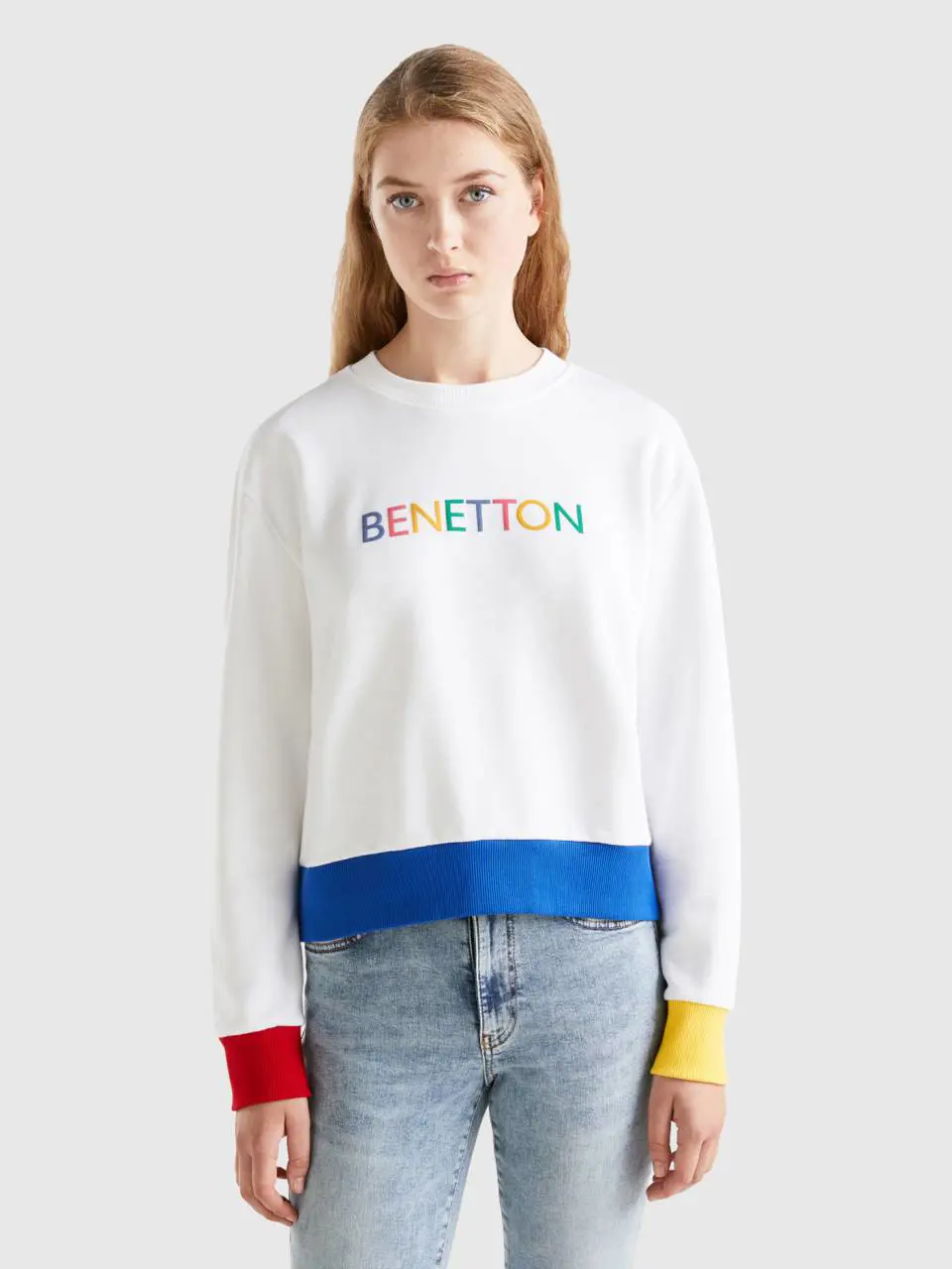 Benetton pullover sweatshirt with logo print. 1