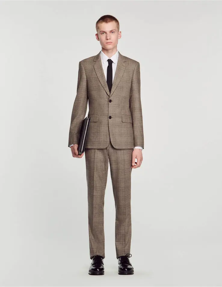 Sandro Wool checked suit jacket. 1