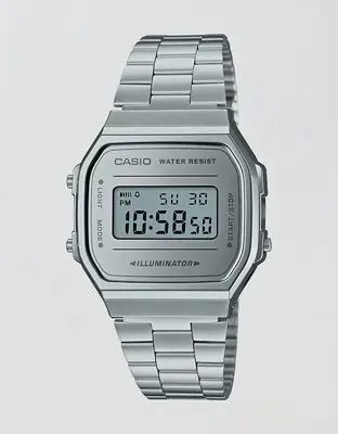 American Eagle Casio Vintage Silver-Tone Stainless Steel Bracelet Watch. 1