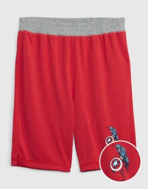 Kids &#124 Marvel Recycled Captain America PJ Shorts red