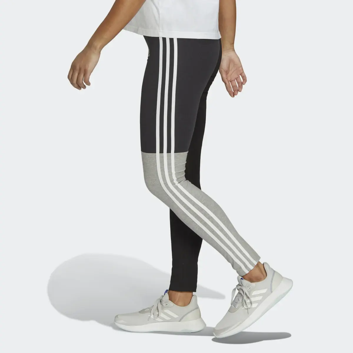 Adidas Essentials 3-Stripes Colorblock Cotton Leggings. 2