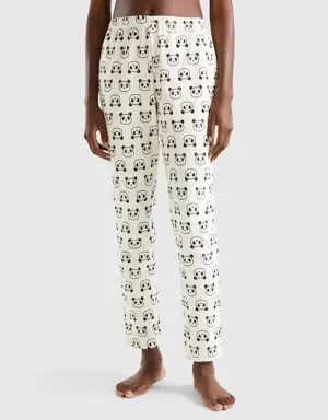 trousers with panda print