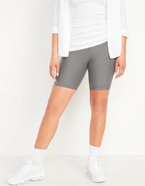 Old Navy Maternity Full Panel PowerSoft Postpartum Support Biker Shorts -- 8-inch inseam gray