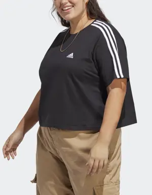 Adidas Essentials 3-Stripes Single Jersey Crop Top (Plus Size)
