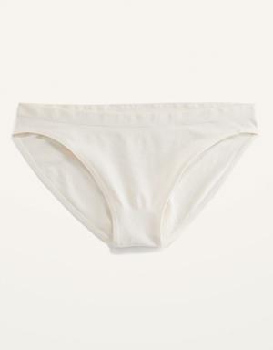 Low-Rise Seamless Bikini Underwear for Women white