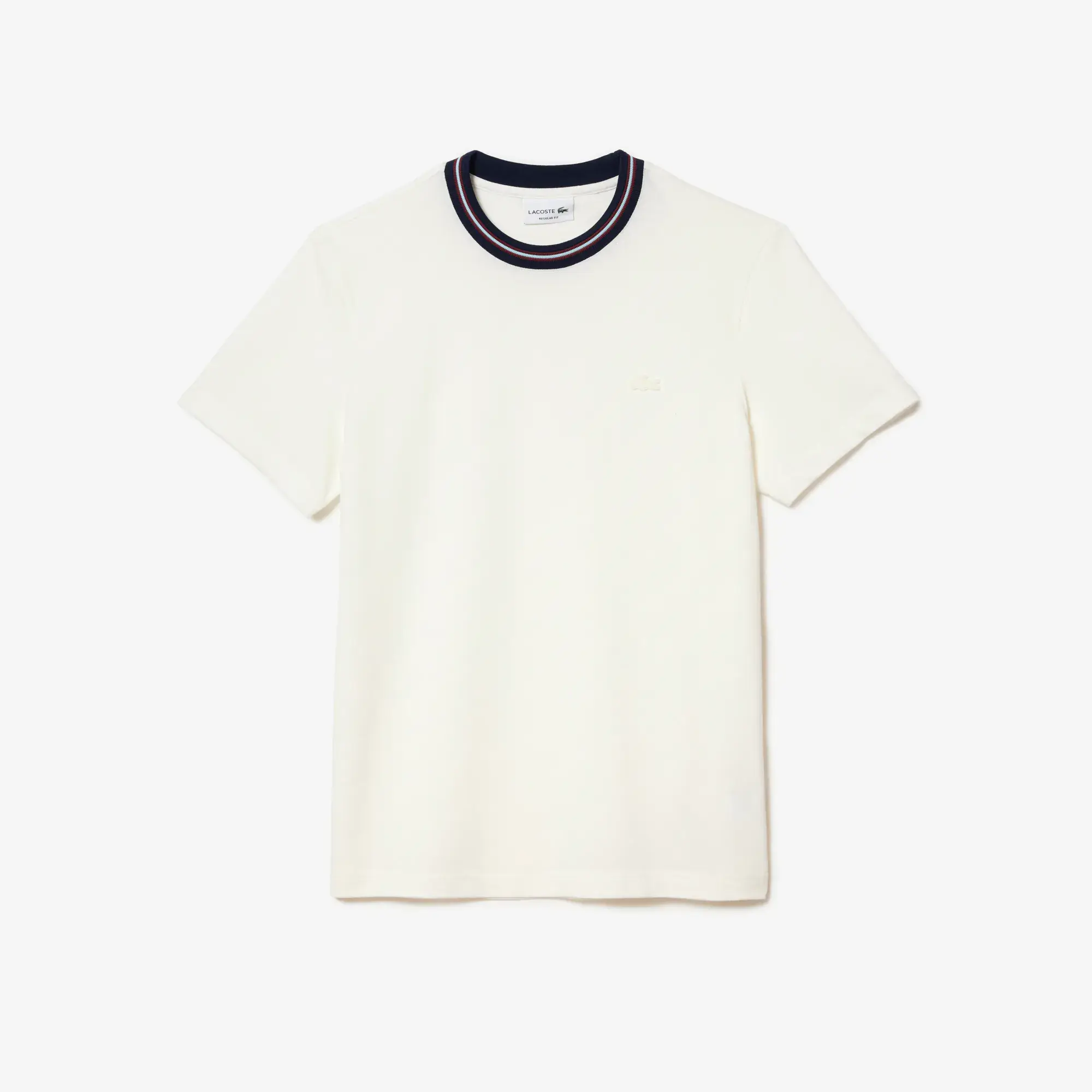 Lacoste Men's Stripe Collar Stretch Piqué T-Shirt. 2