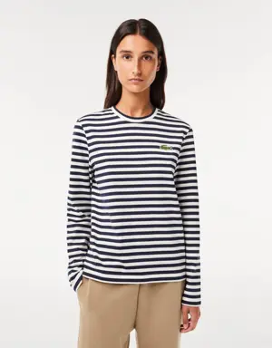 Lacoste Women's Striped Jersey Cotton T-shirt