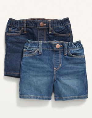 Unisex Pull-On Jean Shorts 2-Pack for Toddler blue