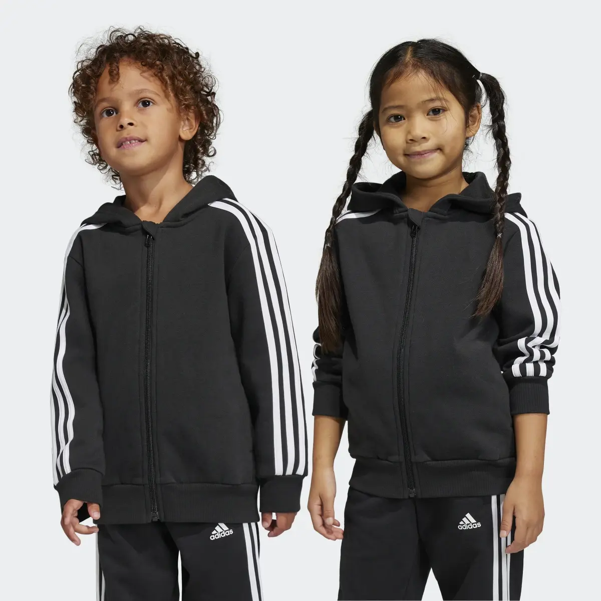 Adidas Essentials 3-Stripes Zip Hoodie. 1