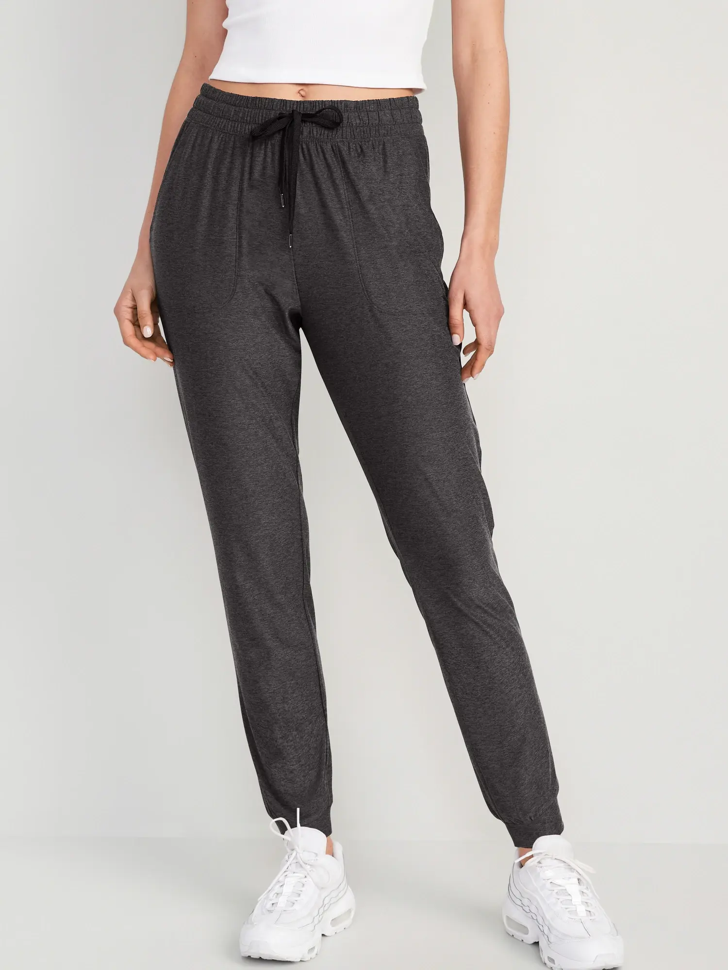 Old Navy Mid-Rise Cloud 94 Soft Ankle Jogger Pants for Women black. 1