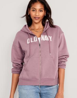 Old Navy Slouchy Logo Graphic Zip Hoodie for Women purple