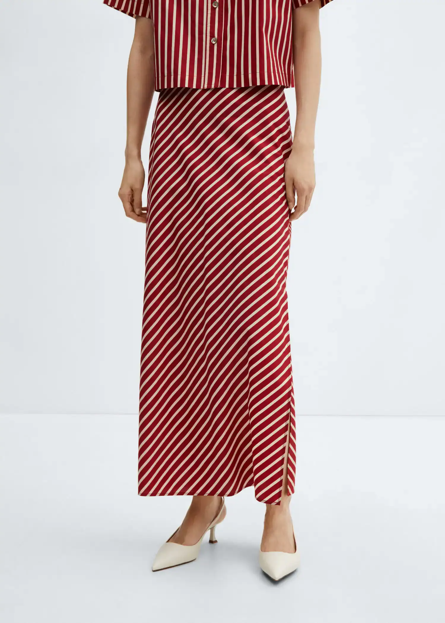 Mango Slit striped skirt. 2