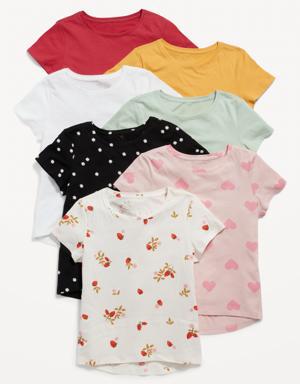 Old Navy Softest Printed T-Shirt 7-Pack for Girls multi