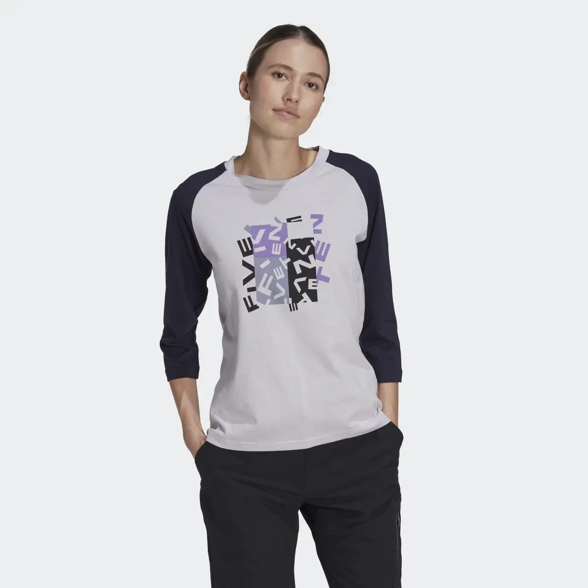 Adidas Five Ten Graphic 3/4 Sleeve Long-Sleeve Top. 2