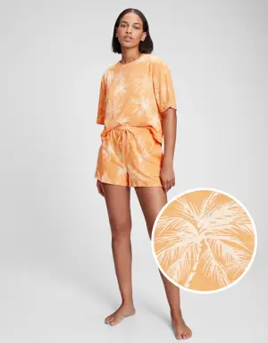 Cotton Slub Jersey Sleep Shorts orange