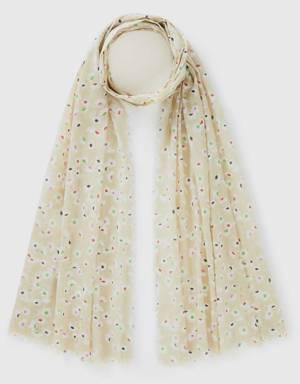 Patterned scarf in organic cotton