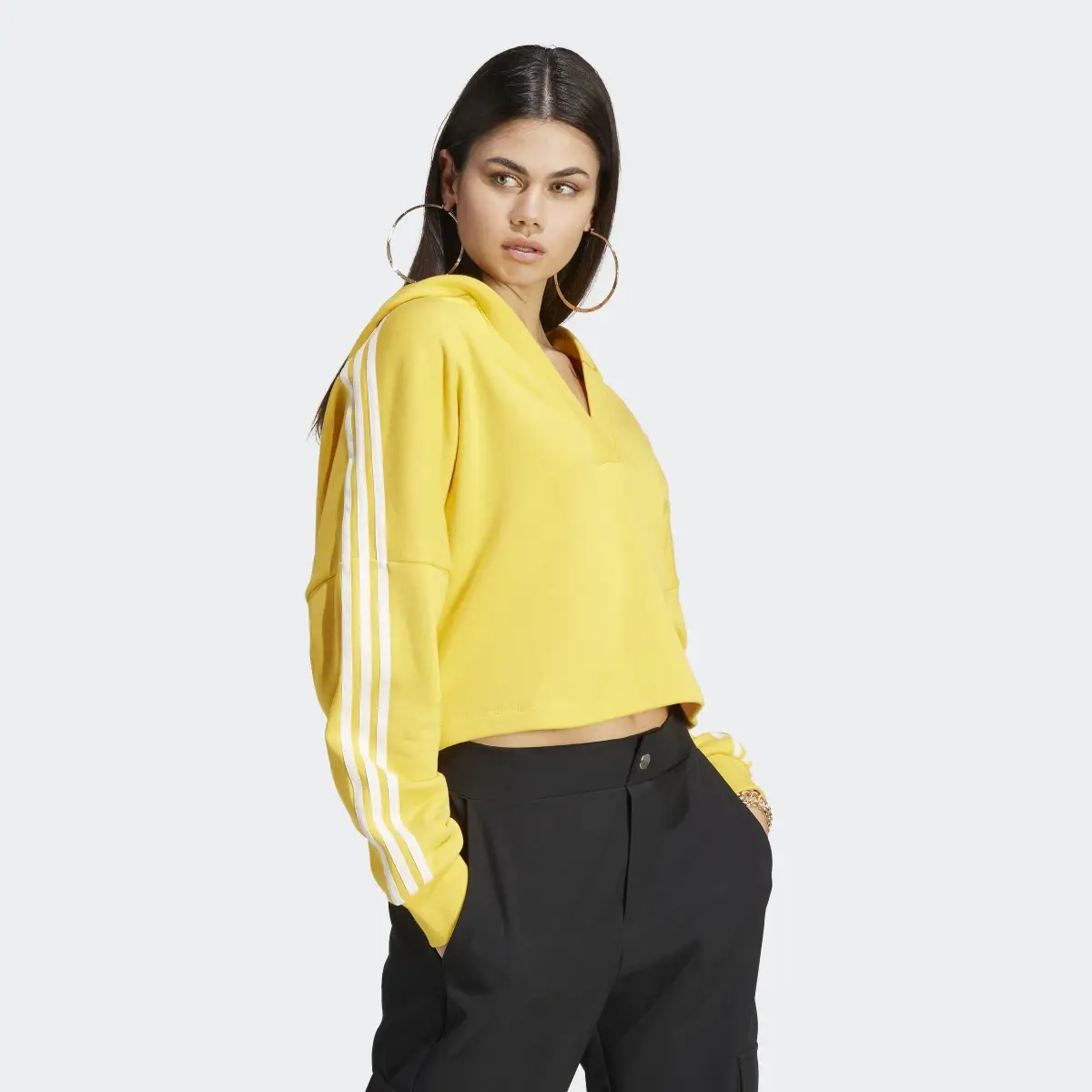 Adidas V-Neck Short Hoodie. 2