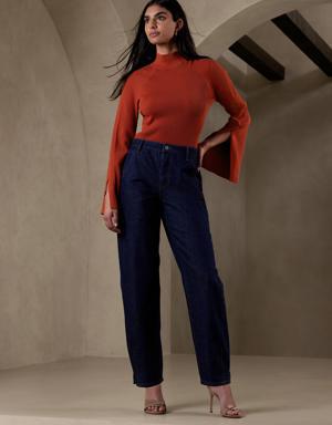 Flavia Mock-Neck Sweater orange