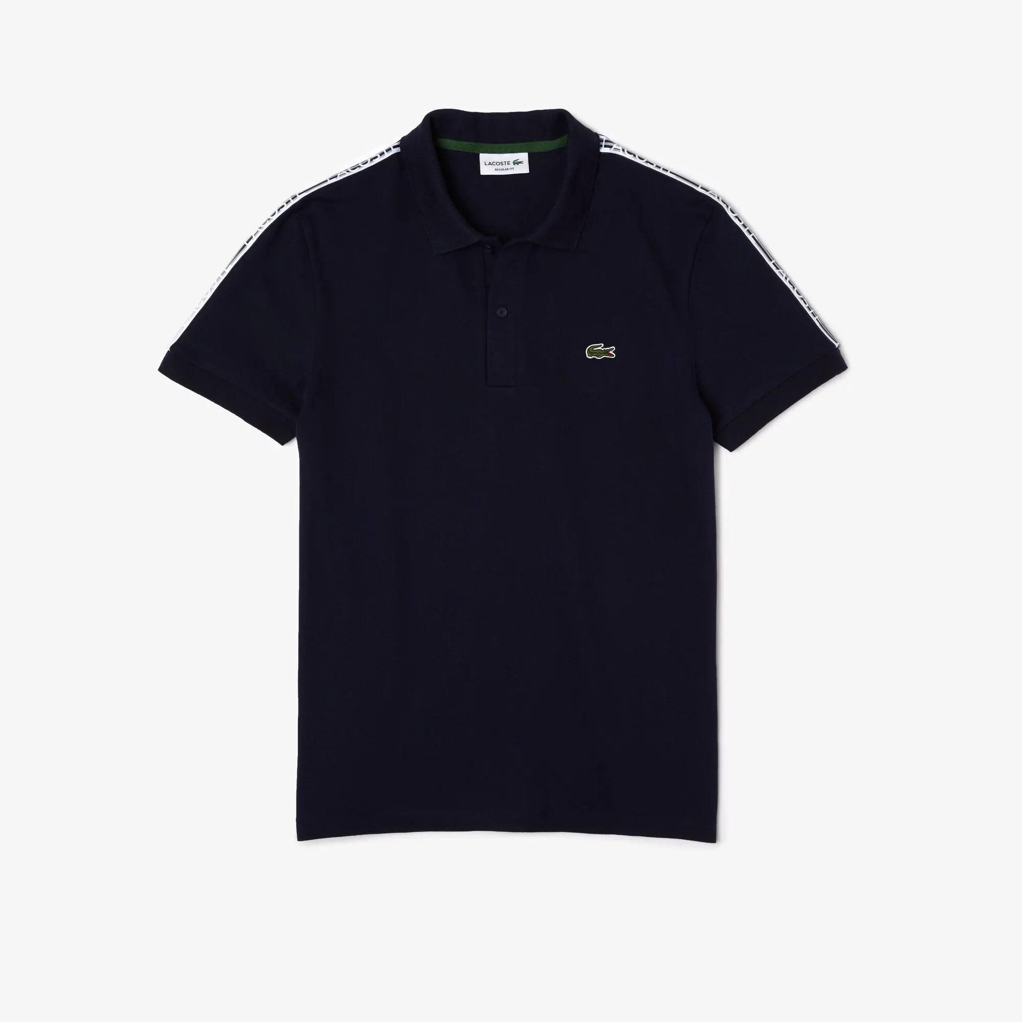 Lacoste Regular Fit Logo Stripe Stretch Cotton Polo Shirt. 2