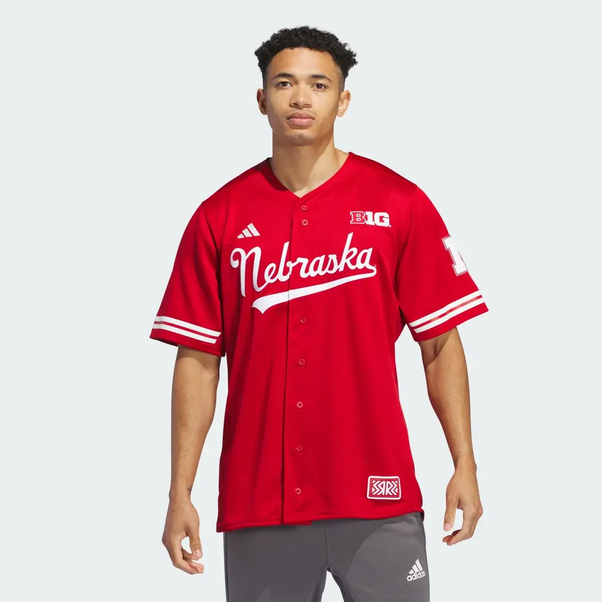 Adidas Nebraska Reverse Retro Replica Baseball Jersey. 2