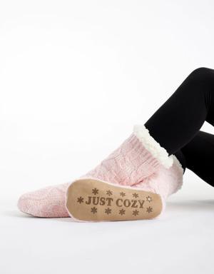 Pink - Cozy Slipper Socks - 5-8