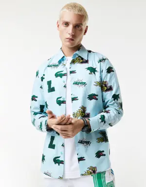 Lacoste Men's Regular Fit Crocodile Print Shirt
