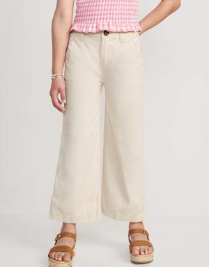 Old Navy High-Waisted Wide-Leg Chino Utility Pants for Girls beige