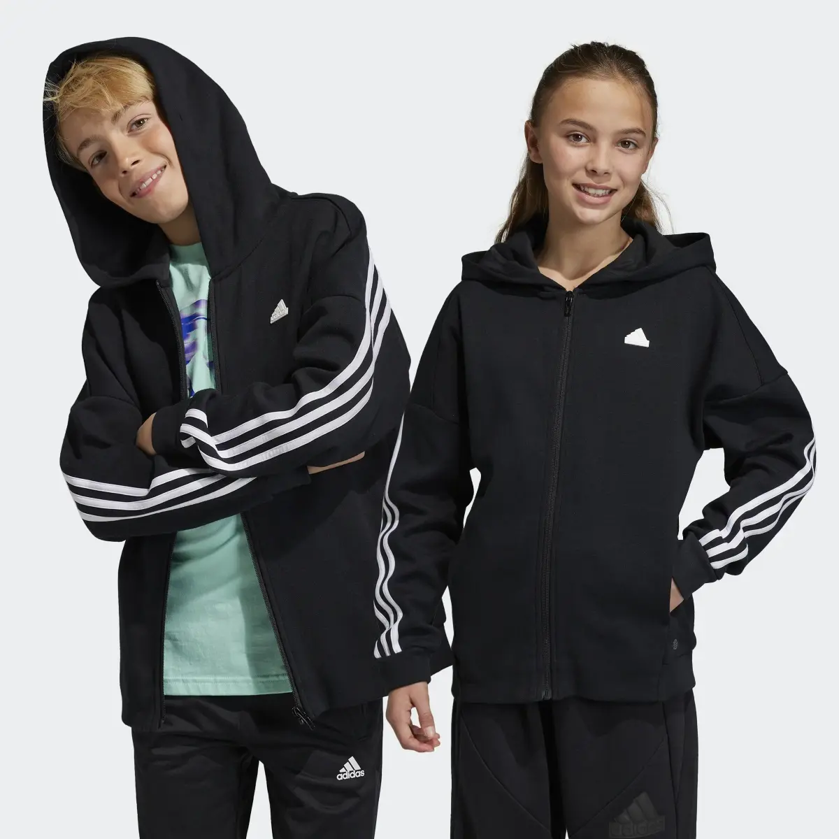 Adidas Future Icons 3-Stripes Full-Zip Hooded Track Top. 1