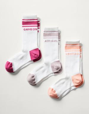 Girl Everyday Crew Sock 3-Pack pink