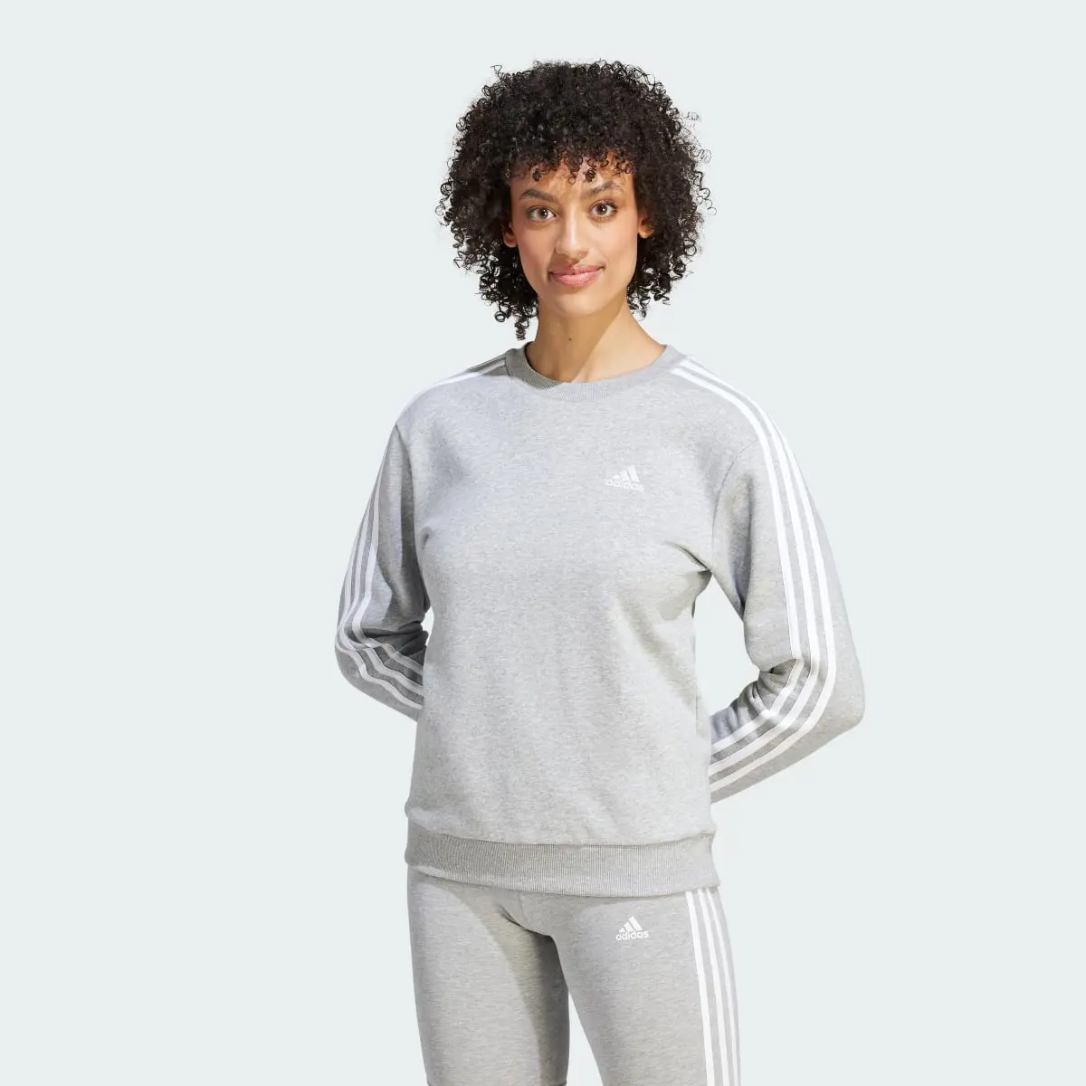 Adidas Essentials 3-Stripes Fleece Sweatshirt. 2