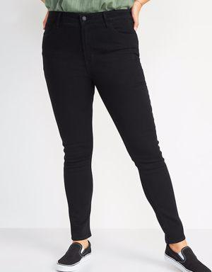 High-Waisted Wow Black-Wash Super-Skinny Jeans for Women